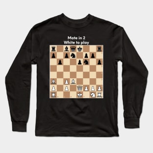Chess puzzle. Mate in 2. White to play Long Sleeve T-Shirt